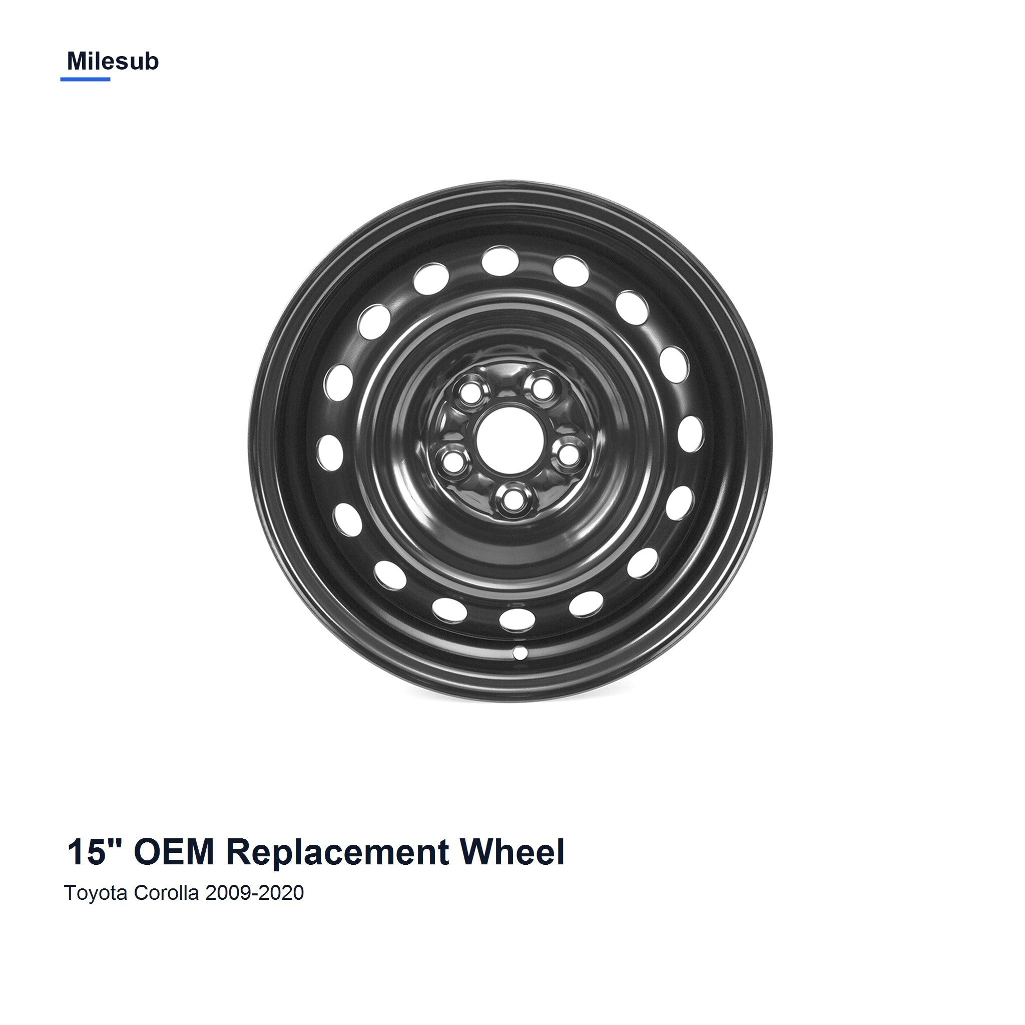 Milesub 15" OEM Style Replacement Wheel for Toyota Corolla 2009-2020 - Hero Product