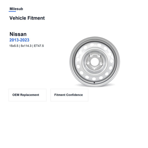 Milesub 15" OEM Style Replacement Wheel for Nissan NV200 2013-2023 - Vehicle Fitment