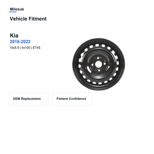Milesub 15" OEM Style Replacement Wheel for Kia RIO 2018-2022 - Vehicle Fitment