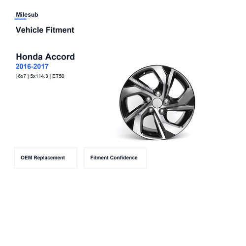 Milesub 16" OEM Style Replacement Wheel for Honda Accord 2016-2017 - Vehicle Fitment