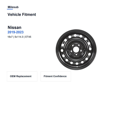 Milesub 16" OEM Style Replacement Wheel for Nissan Altima 2019-2023 - Vehicle Fitment