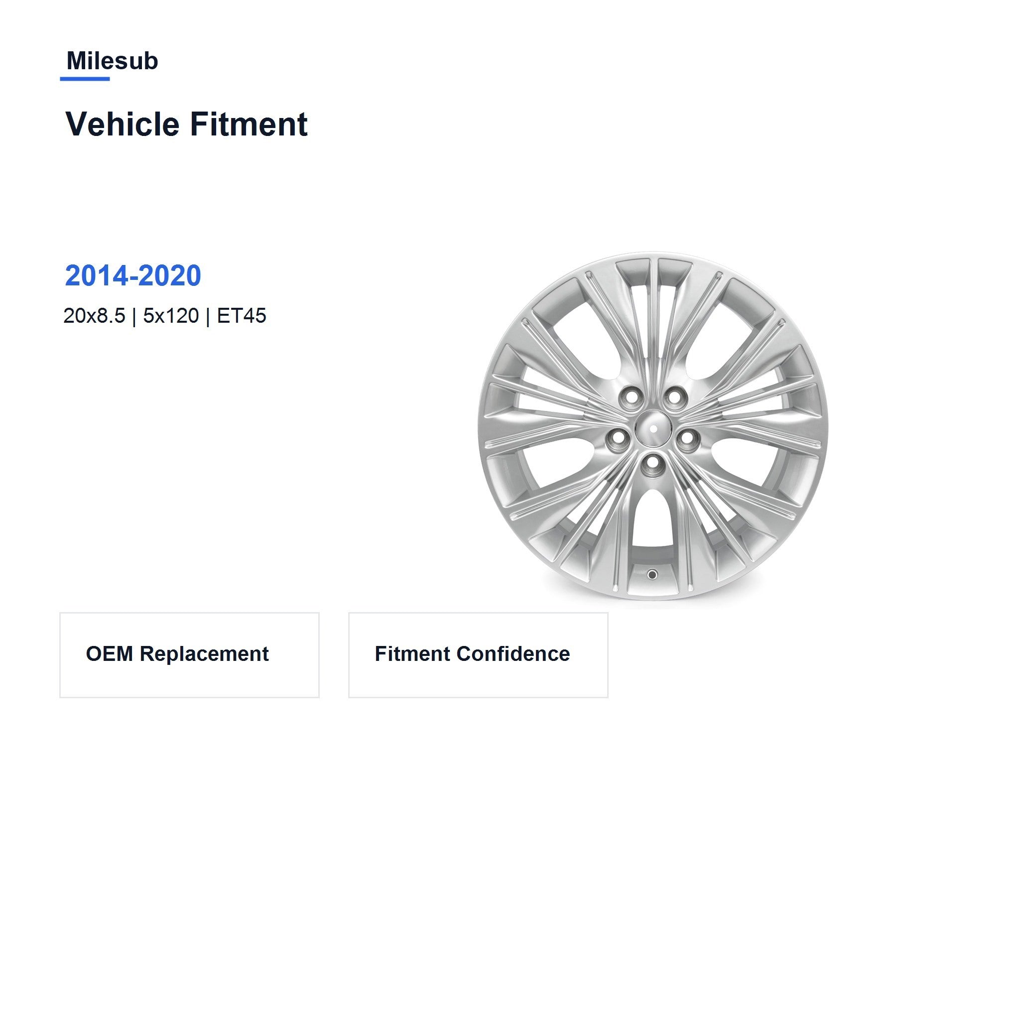 Milesub 20" OEM Style Replacement Wheel for Impala 2014-2020 - Vehicle Fitment