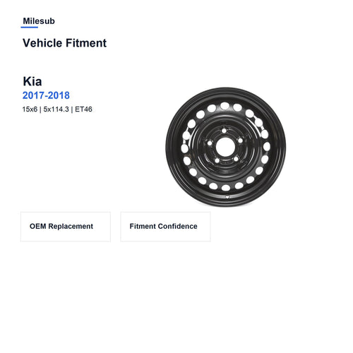 Milesub 15" OEM Style Replacement Wheel for Kia Forte 2017-2018 - Vehicle Fitment