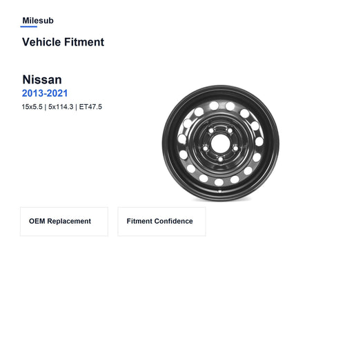 Milesub 15" OEM Style Replacement Wheel for Nissan NV200 2013-2021 - Vehicle Fitment