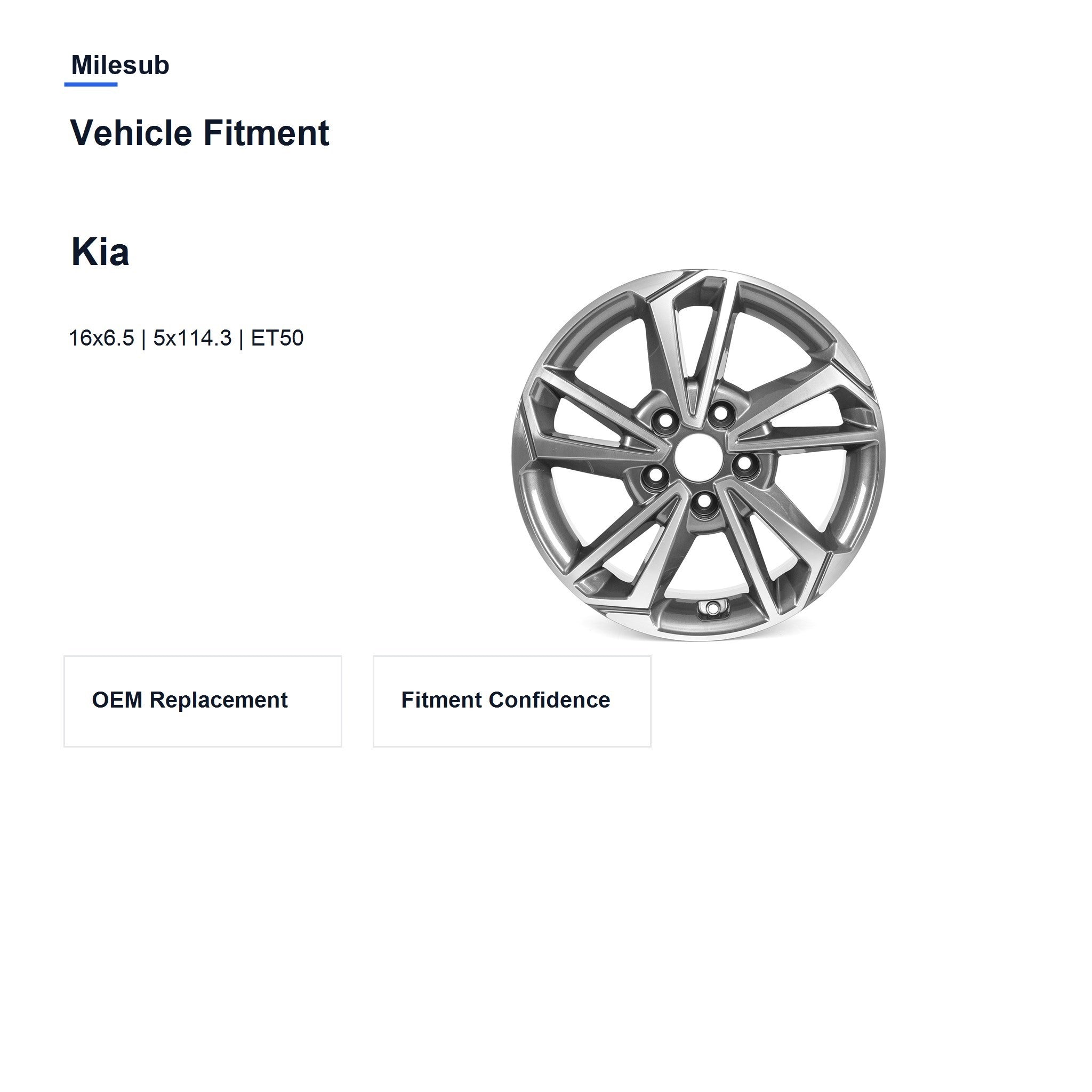 Milesub 16" OEM Style Replacement Wheel for Kia Forte LXS 2022-2024 - Vehicle Fitment