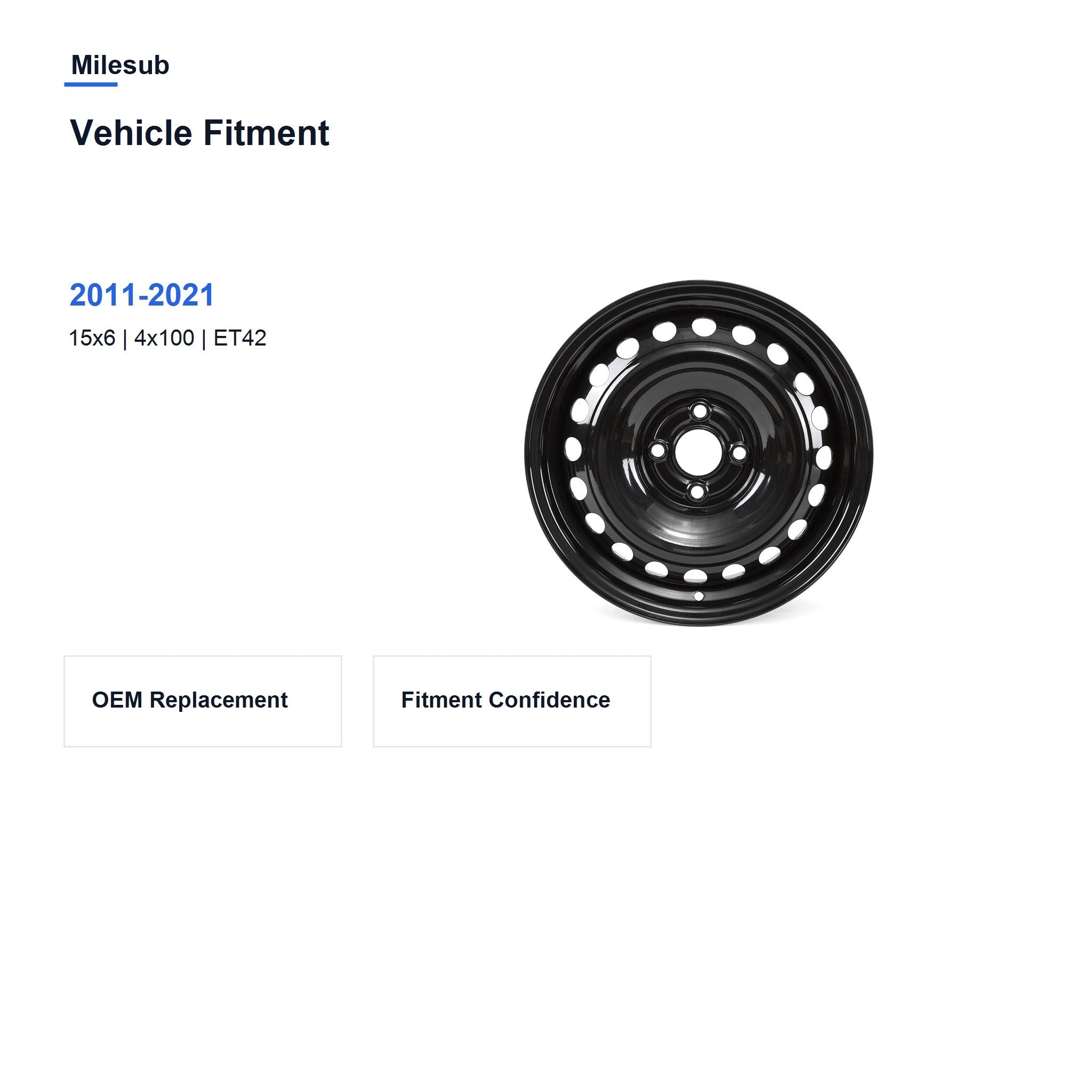 Milesub 15" OEM Style Replacement Wheel for 闆經鍏?Spark 2011-2021 - Vehicle Fitment