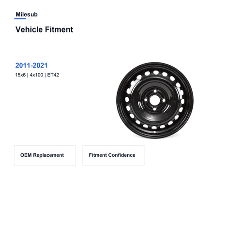 Milesub 15" OEM Style Replacement Wheel for 闆經鍏?Spark 2011-2021 - Vehicle Fitment