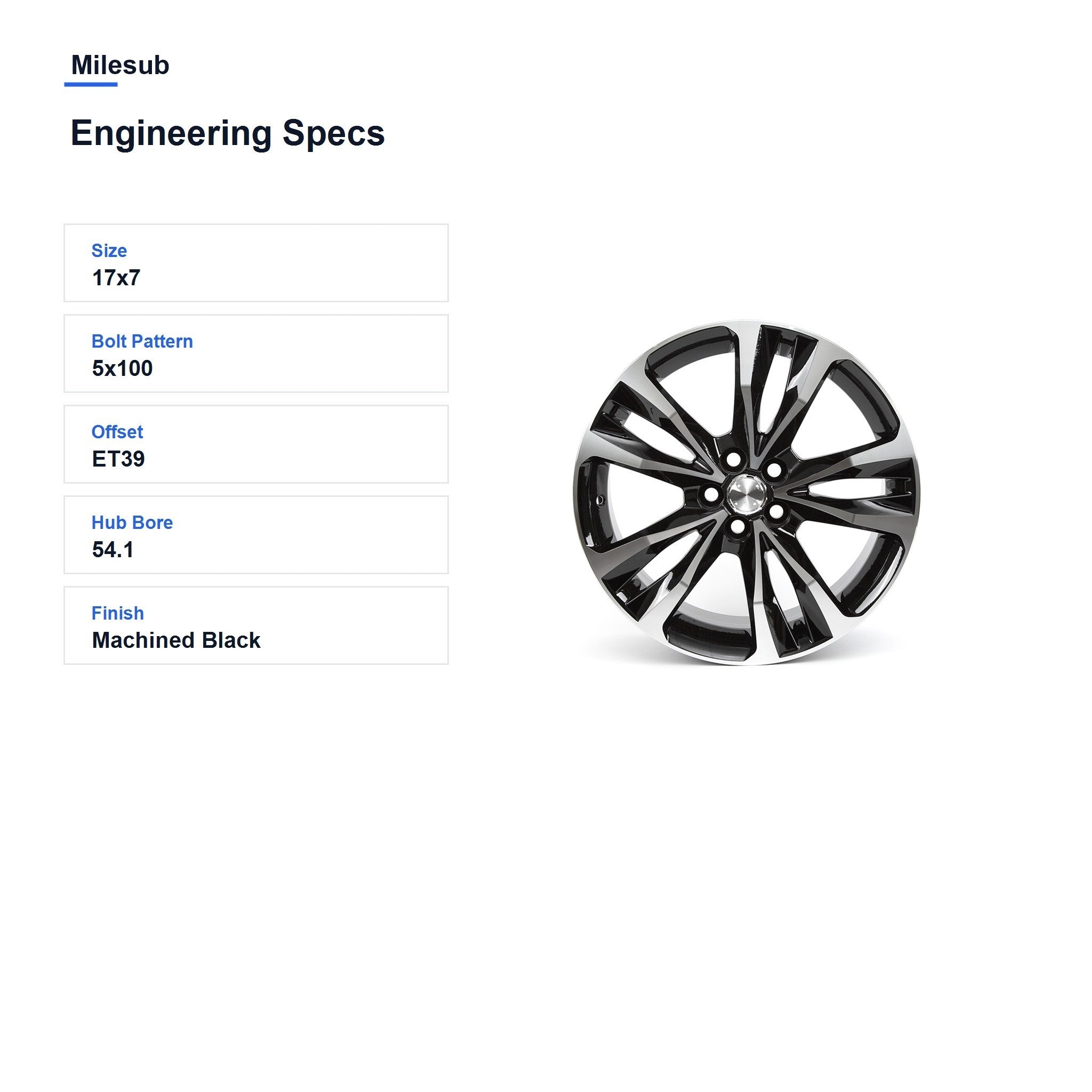 Milesub 17" OEM Style Replacement Wheel for Toyota Corolla 2017-2019