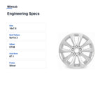 Milesub 18" OEM Style Replacement Wheel for Hyundai Sonata 2011-2014 - Engineering Specs