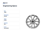 Milesub 18" OEM Style Replacement Wheel for Toyota Corolla 2019-2024 - Engineering Specs