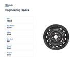 Milesub 14" OEM Style Replacement Wheel for Hyundai Accent 2006-2017 - Engineering Specs