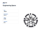 Milesub 16" OEM Style Replacement Wheel for Volkswagen Jetta 2009-2018 - Engineering Specs