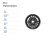 Milesub 15" OEM Style Replacement Wheel for Chevrolet Cruze 2016-2019 - Engineering Specs