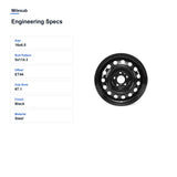Milesub 16" OEM Style Replacement Wheel for Kia Soul 2020-2024 - Engineering Specs