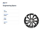 Milesub 17" OEM Style Replacement Wheel for Toyota Corolla 2019-2022 - Engineering Specs