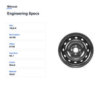 Milesub 15" OEM Style Replacement Wheel for Toyota 2006-2012 - Engineering Specs