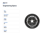 Milesub 15" OEM Style Replacement Wheel for Kia Forte 2017-2018 - Engineering Specs