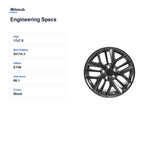Milesub 17" OEM Style Replacement Wheel for Nissan Rogue 2021-2024 - Engineering Specs