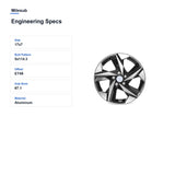 Milesub 17" OEM Style Replacement Wheel for Hyundai Elantra 2021-2024 - Engineering Specs