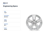 Milesub 17" OEM Style Replacement Wheel for Toyota RAV4 2019-2023 - Engineering Specs