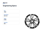 Milesub 19" OEM Style Replacement Wheel for Toyota Camry 2018-2025 - Engineering Specs