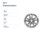 Milesub 16" OEM Style Replacement Wheel for Kia Forte LXS 2022-2024 - Engineering Specs
