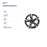Milesub 18" OEM Style Replacement Wheel for Nissan Sentra SR 2020-2021 - Engineering Specs