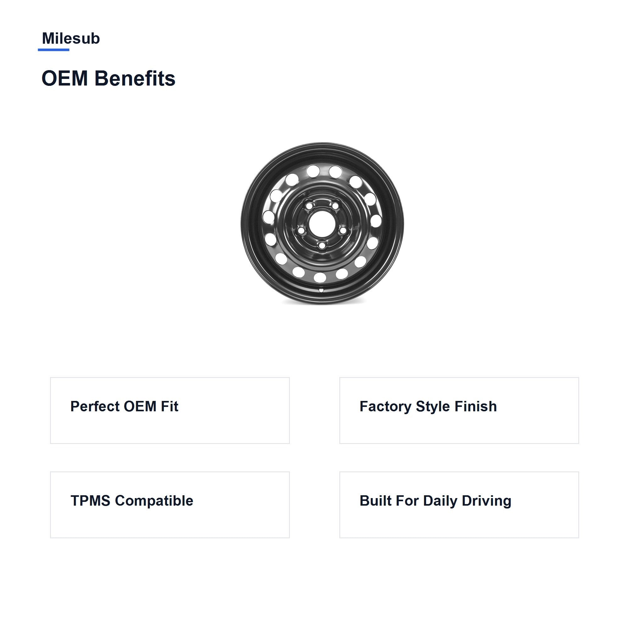 Milesub 15" OEM Style Replacement Wheel for Nissan NV200 2013-2021 - OEM Benefits