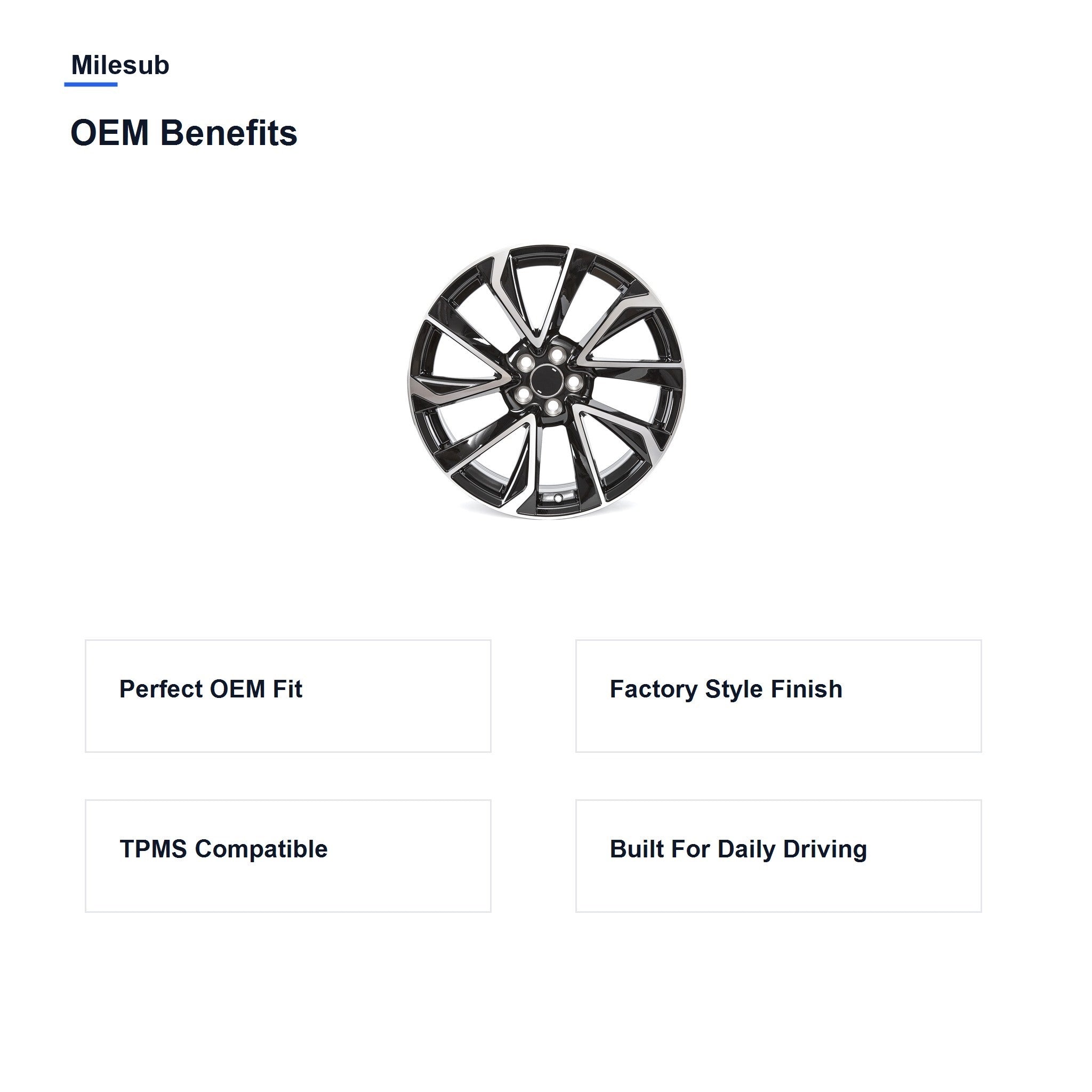 Milesub 18" OEM Style Replacement Wheel for Toyota Corolla 2019-2024 - OEM Benefits