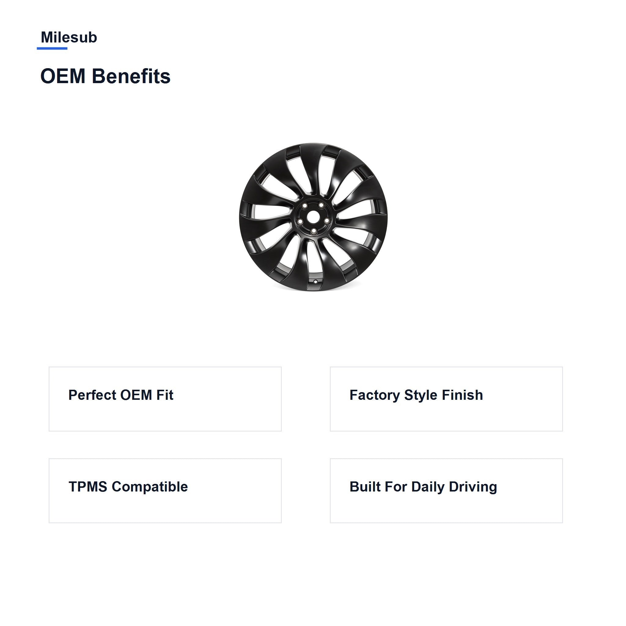 Milesub 21" OEM Style Replacement Wheel for Tesla Model Y 2020-2024 - OEM Benefits
