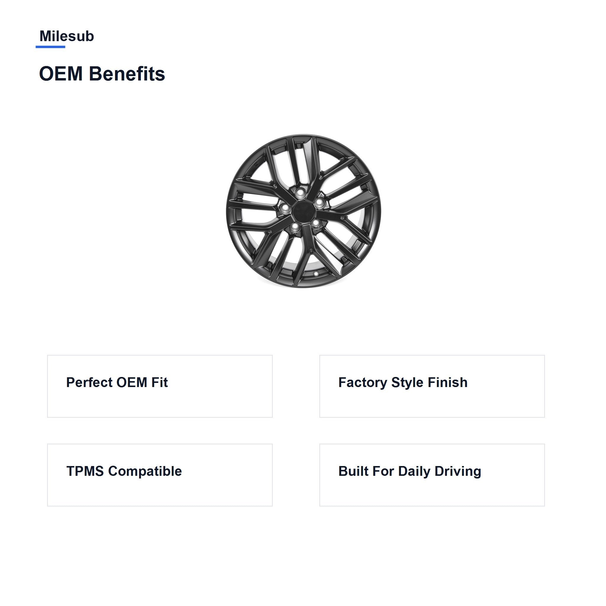 Milesub 17" OEM Style Replacement Wheel for Nissan Rogue 2021-2024 - OEM Benefits
