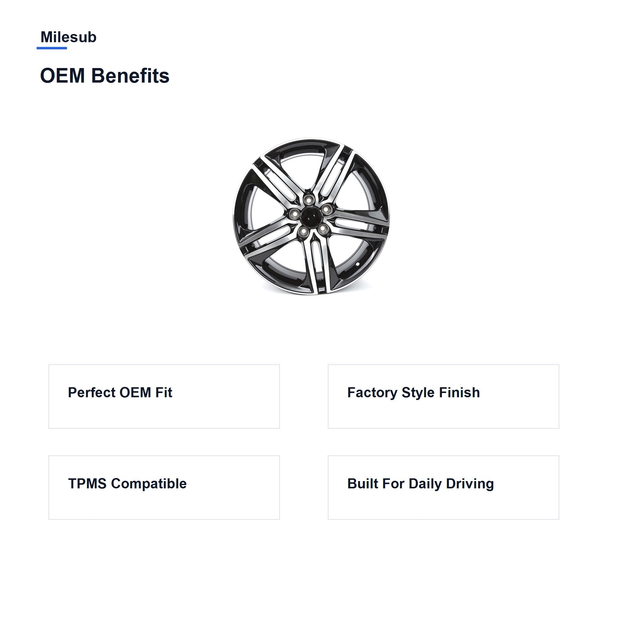 Milesub 19" OEM Style Replacement Wheel for Honda Accord 2008-2015 - OEM Benefits