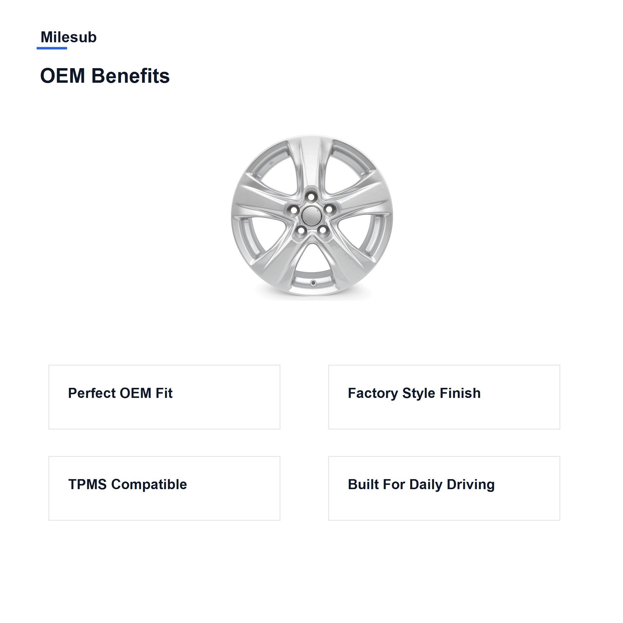 Milesub 17" OEM Style Replacement Wheel for Toyota RAV4 2019-2023 - OEM Benefits