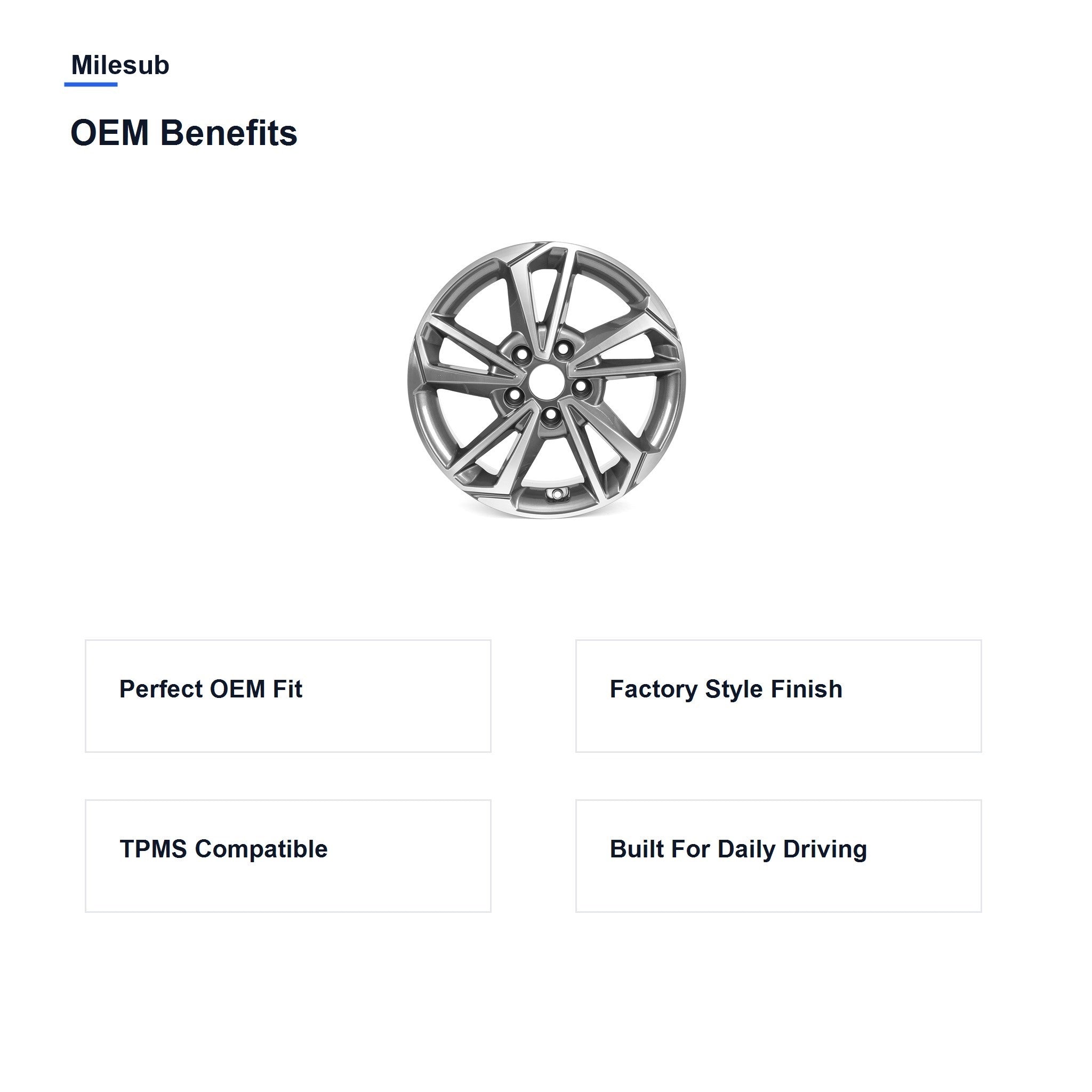 Milesub 16" OEM Style Replacement Wheel for Kia Forte LXS 2022-2024 - OEM Benefits