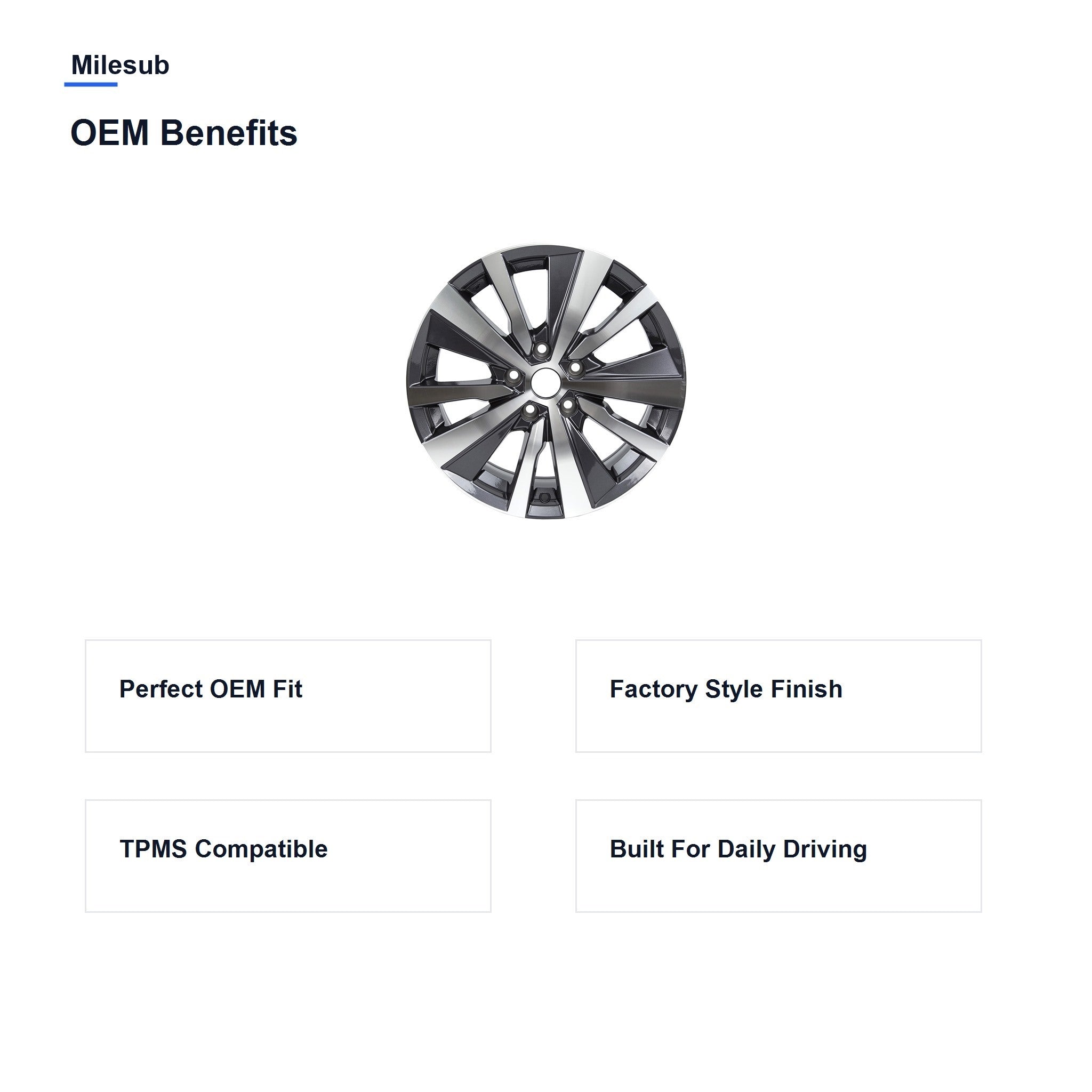 Milesub 17" OEM Style Replacement Wheel for Nissan Altima 2016-2018 - OEM Benefits