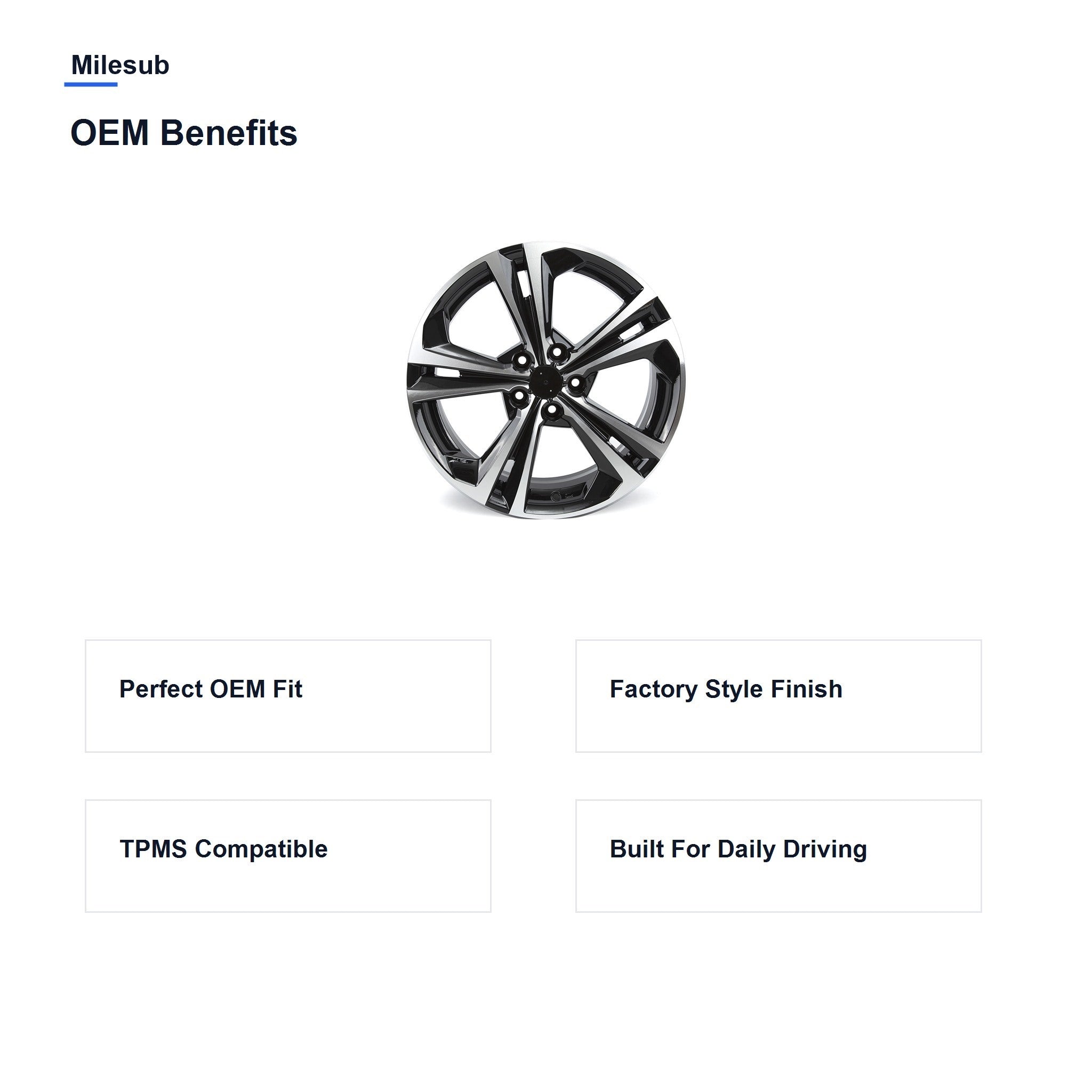 Milesub 18" OEM Style Replacement Wheel for Nissan Sentra SR 2020-2021 - OEM Benefits