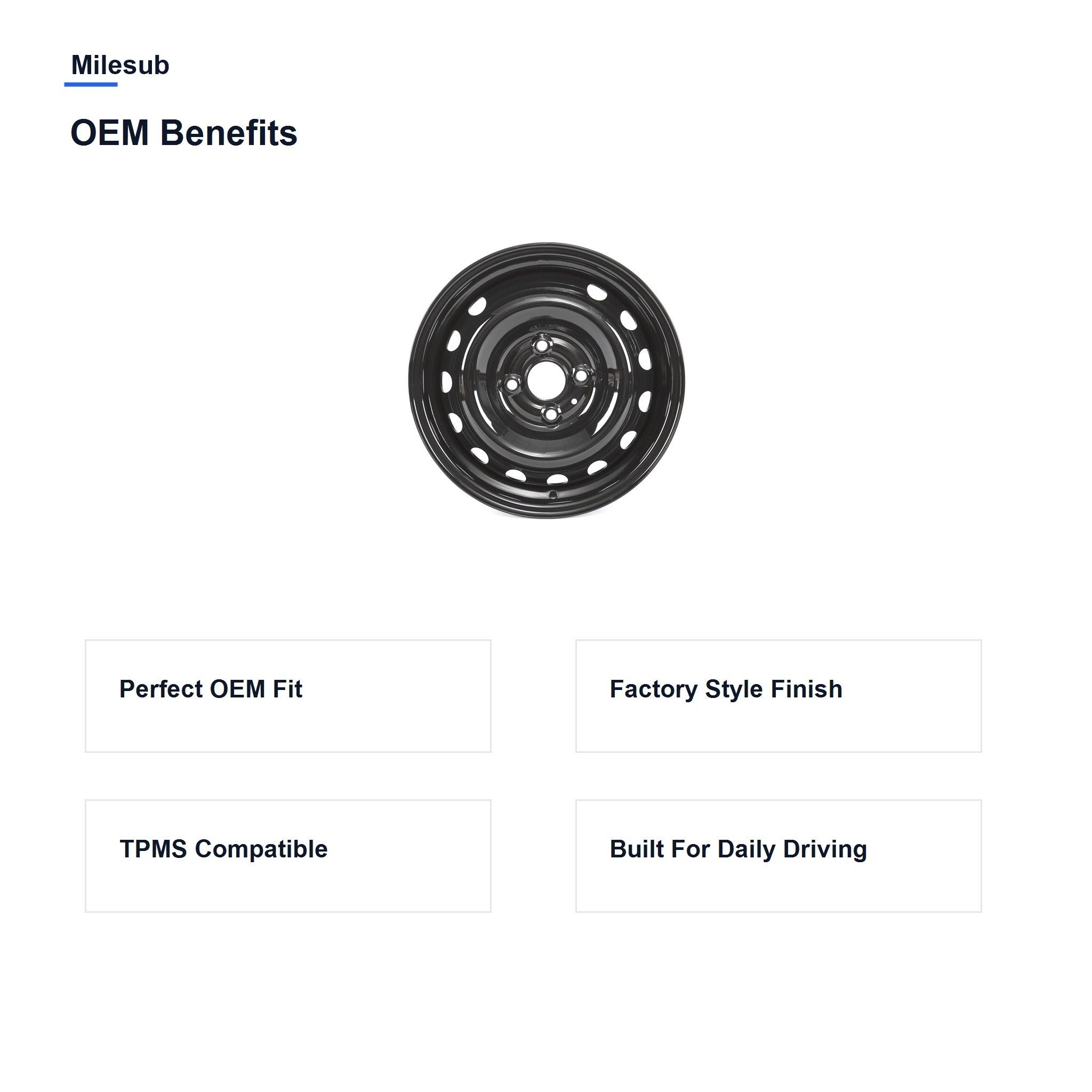 Milesub 14" OEM Style Replacement Wheel for Hyundai Accent 2006-2017 - OEM Benefits