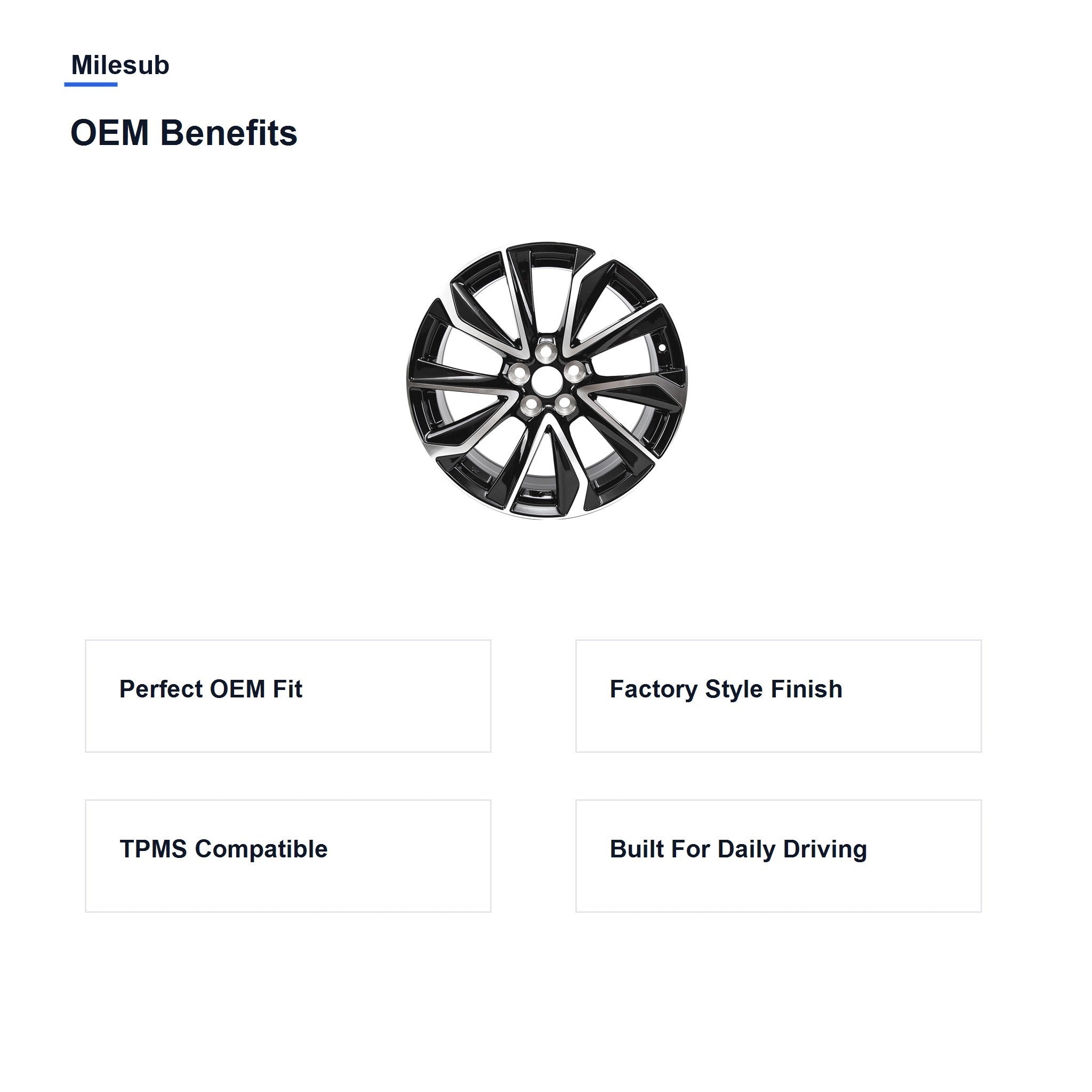 Milesub 17" OEM Style Replacement Wheel for Toyota Corolla 2019-2022 - OEM Benefits