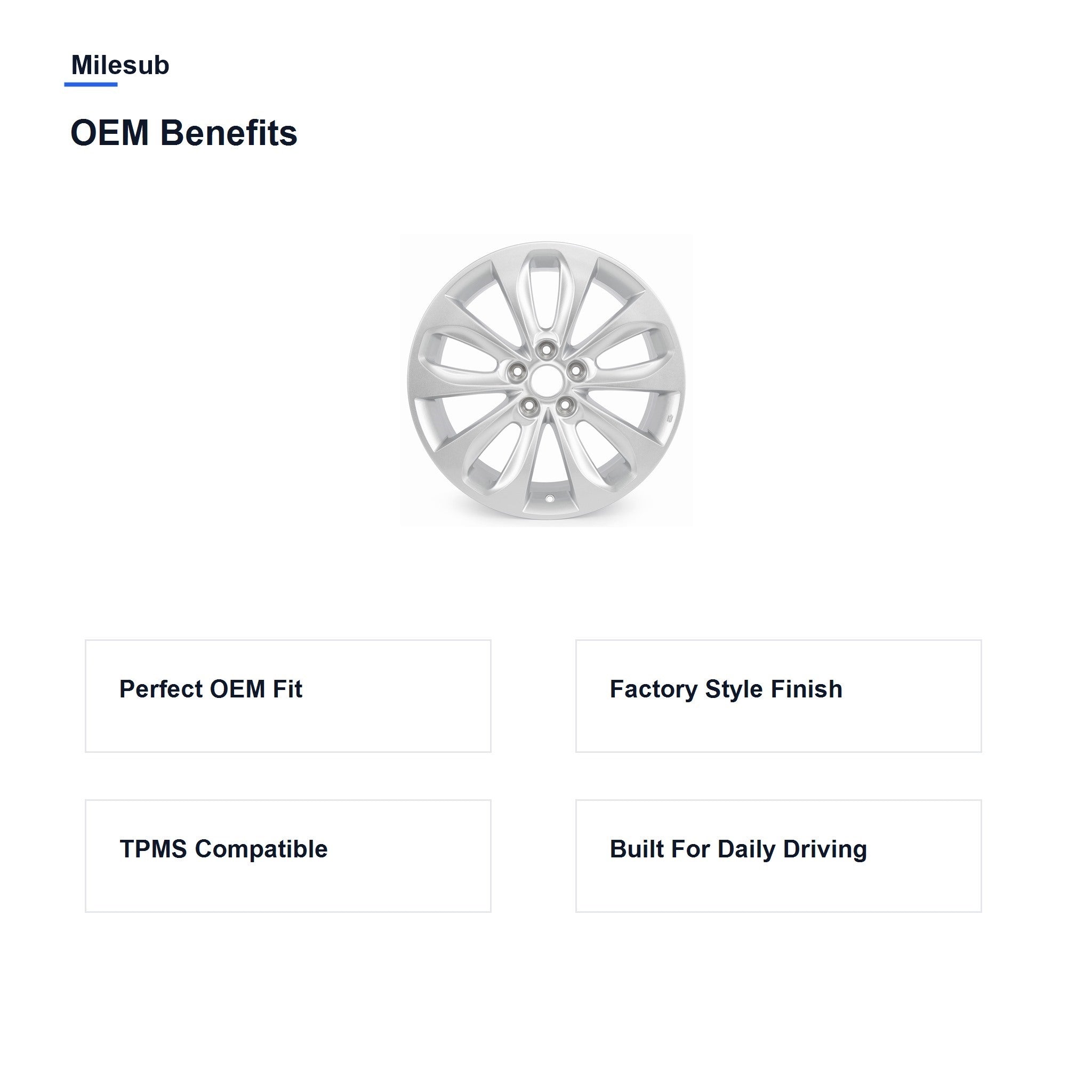 Milesub 18" OEM Style Replacement Wheel for Hyundai Sonata 2011-2014 - OEM Benefits