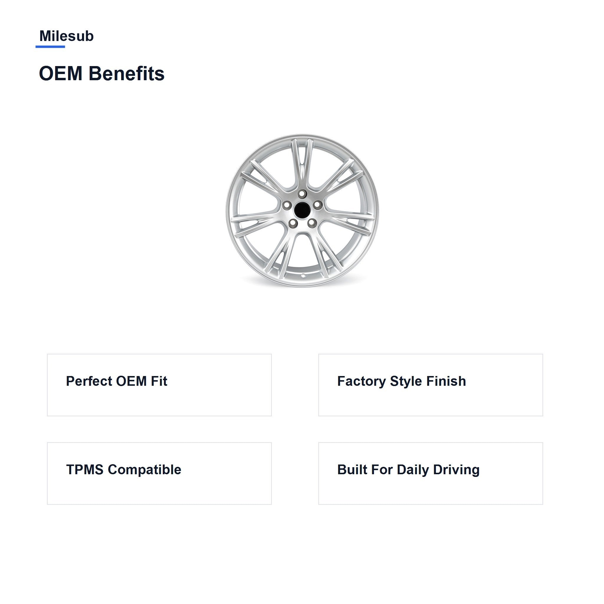 Milesub 19" OEM Style Replacement Wheel for Tesla Model Y 2017-2021 - OEM Benefits