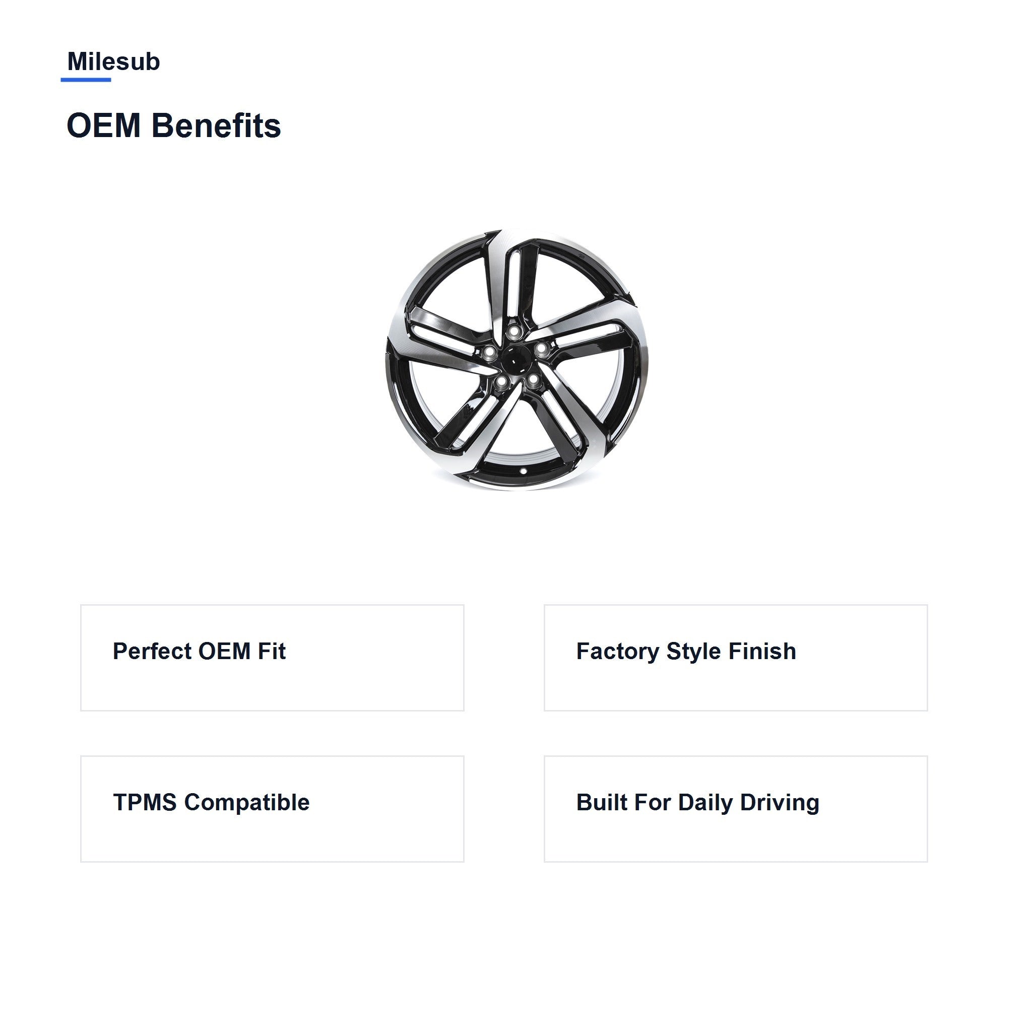 Milesub 19" OEM Style Replacement Wheel for Honda Accord - - OEM Benefits