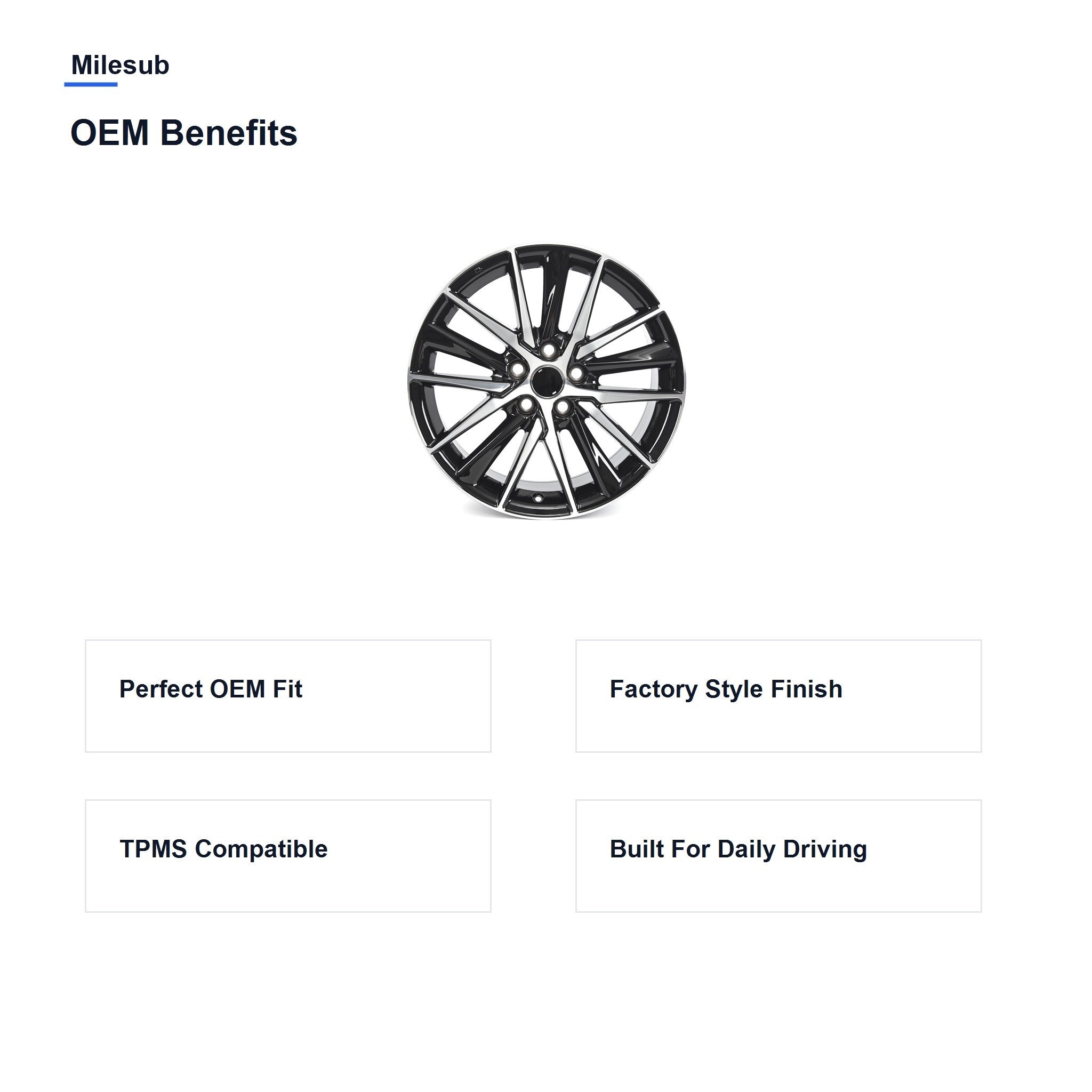 Milesub 18" OEM Style Replacement Wheel for Toyota Camry 2018-2022 - OEM Benefits