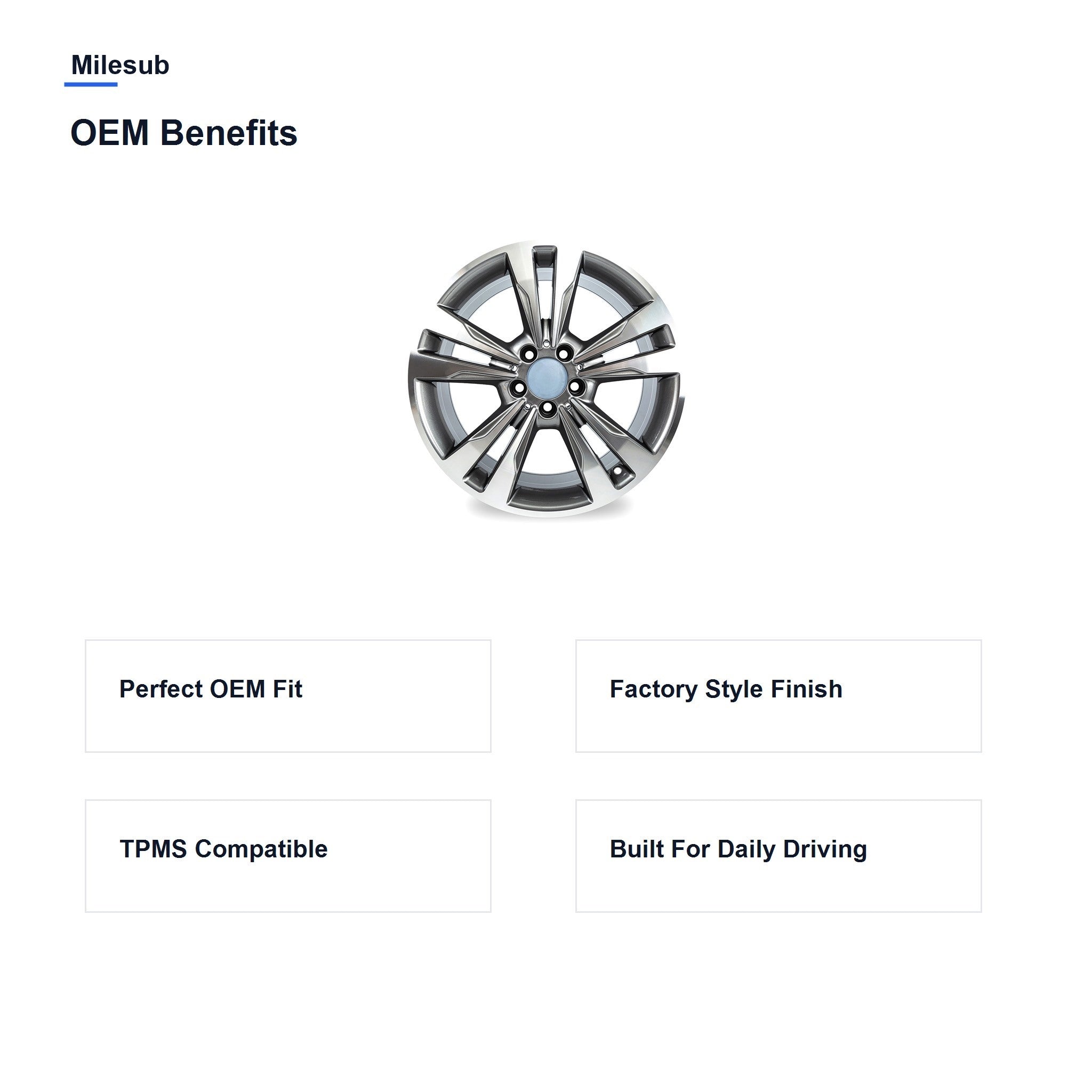 Milesub 18" OEM Style Replacement Wheel for Mercedes-Benz E350 E400 2014-2016 - OEM Benefits