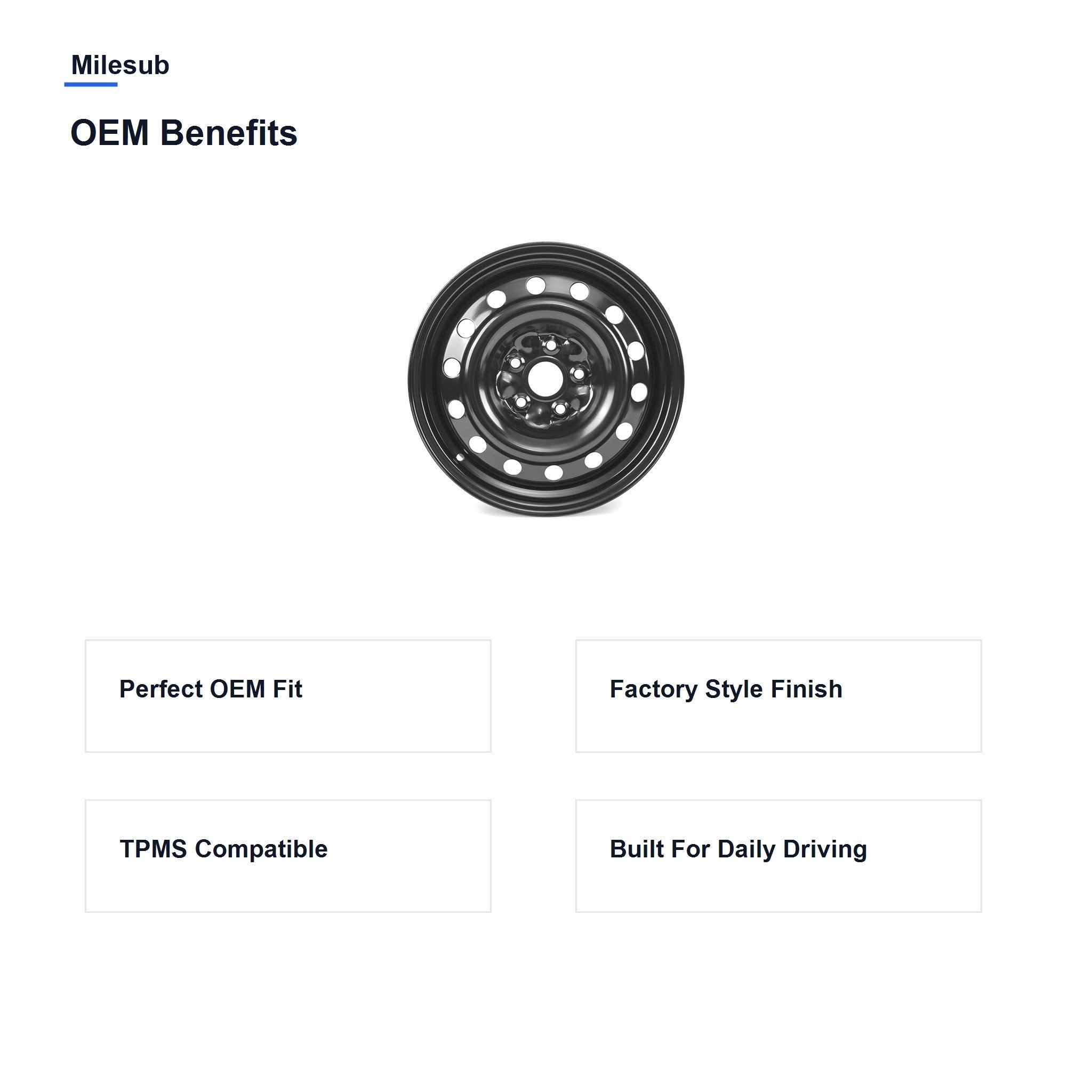 Milesub 16" OEM Style Replacement Wheel for Volkswagen Jetta 2005-2018 - OEM Benefits