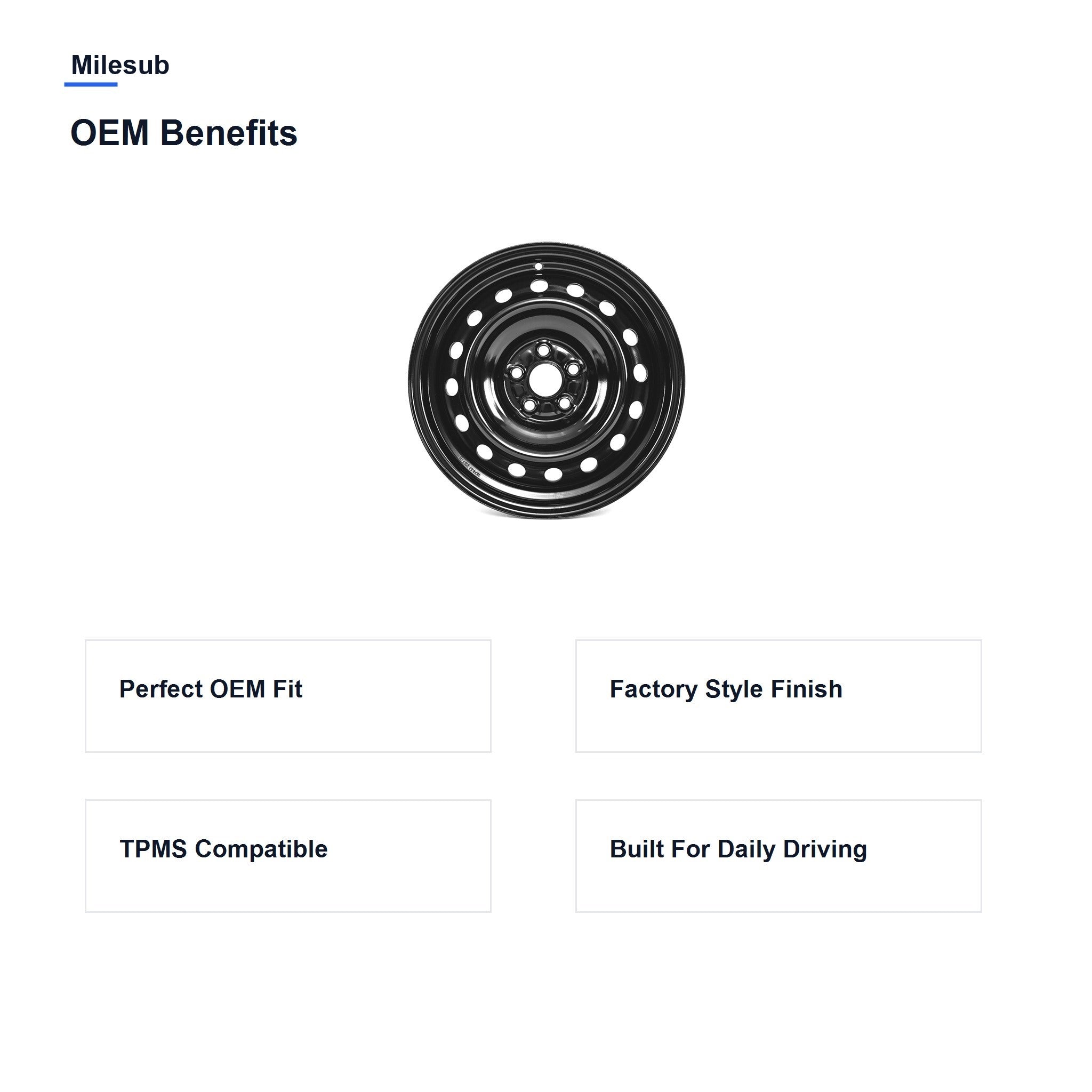 Milesub 16" OEM Style Replacement Wheel for Toyota Corolla 2009-2019 - OEM Benefits