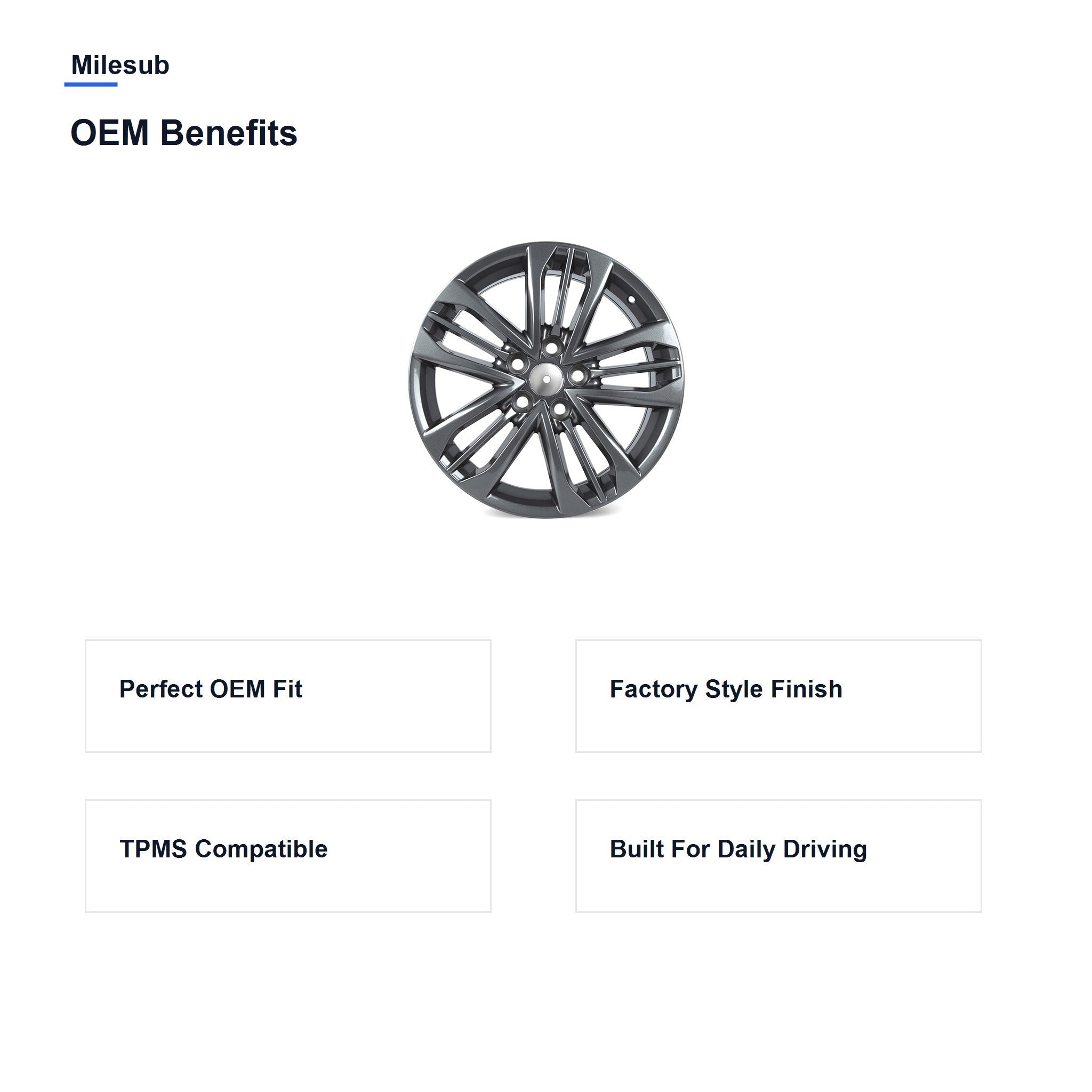 Milesub 17" OEM Style Replacement Wheel for Toyota Camry 2015-2016 - OEM Benefits