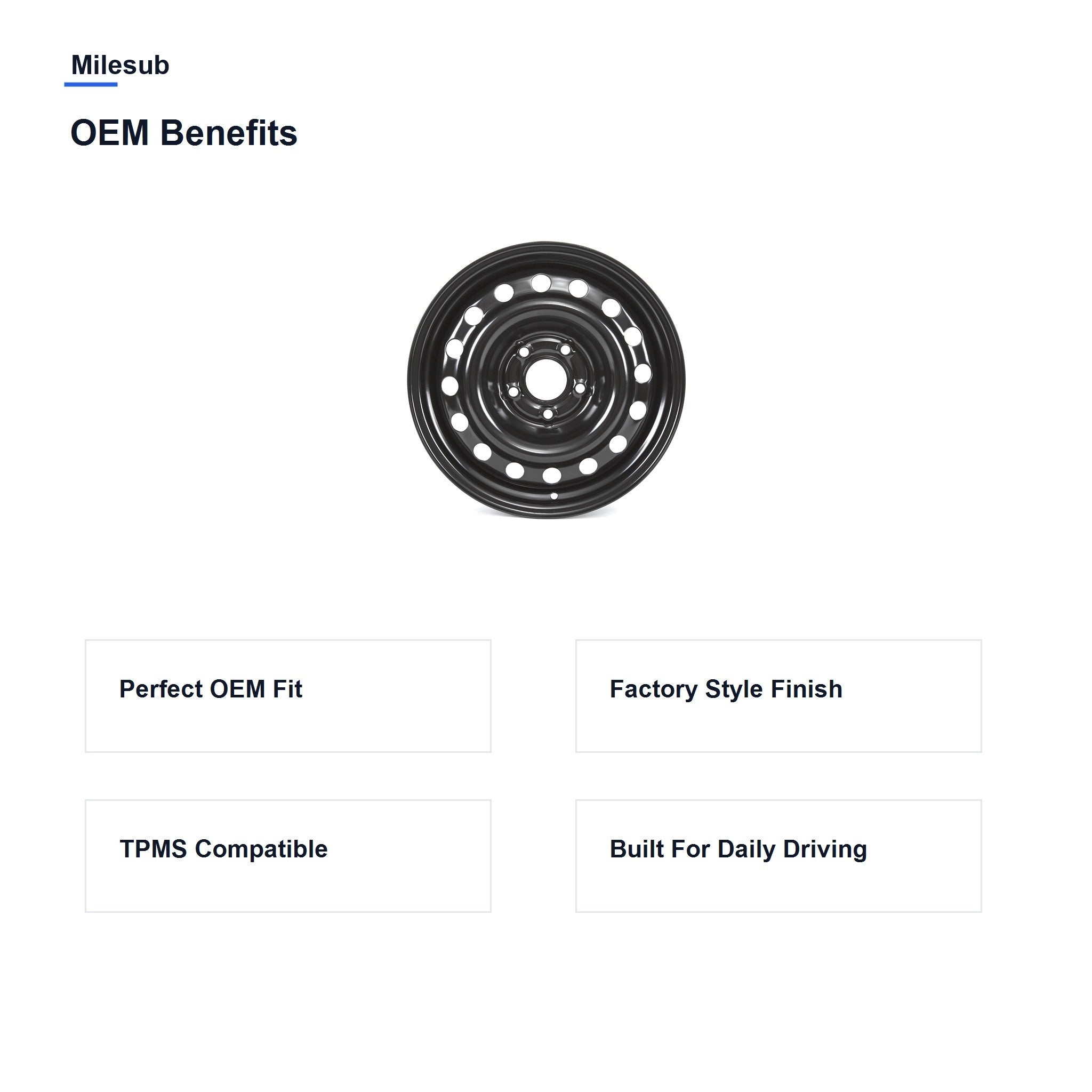 Milesub 16" OEM Style Replacement Wheel for Nissan Altima 2007-2018 - OEM Benefits