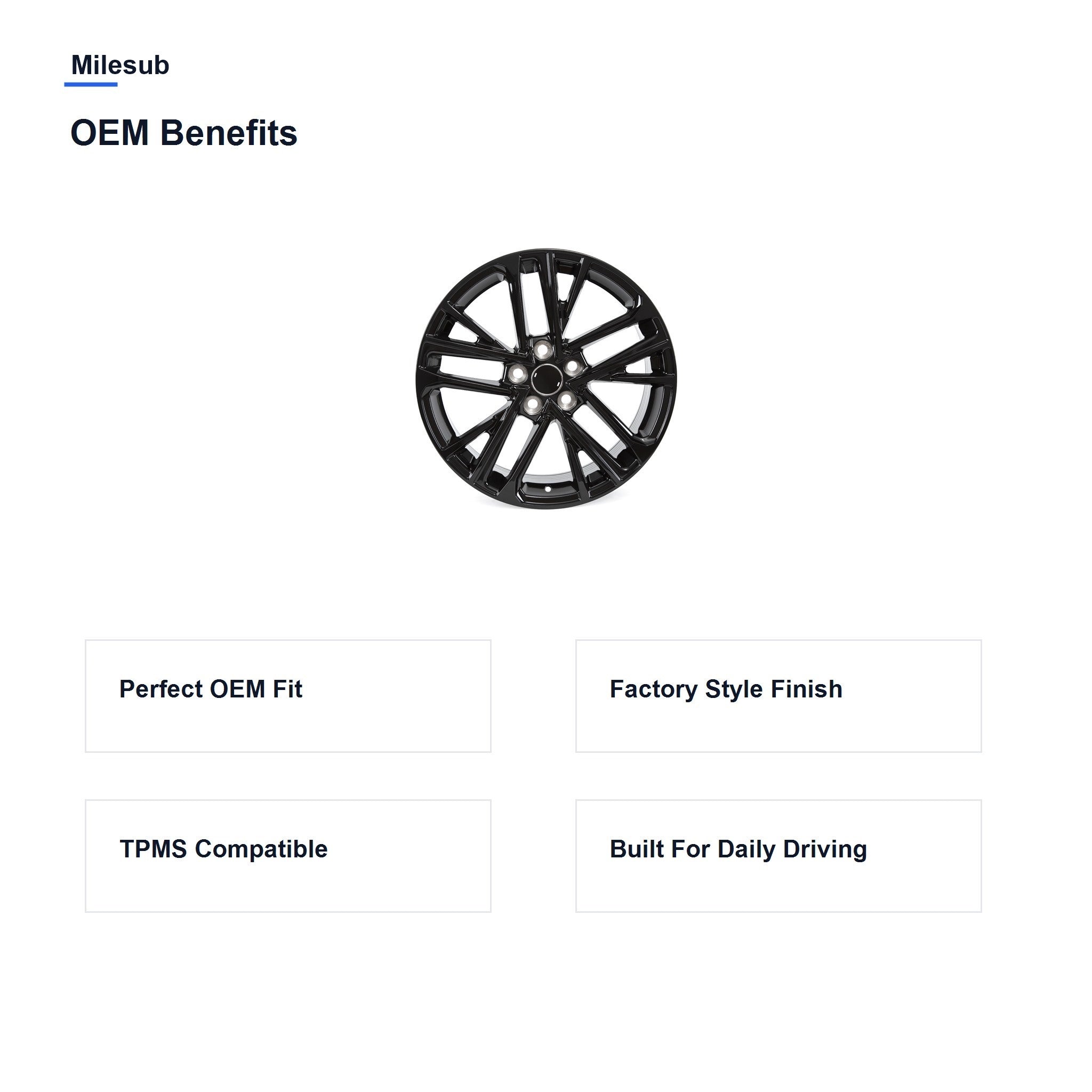 Milesub 18" OEM Style Replacement Wheel for Toyota Camry 2025-2025 - OEM Benefits