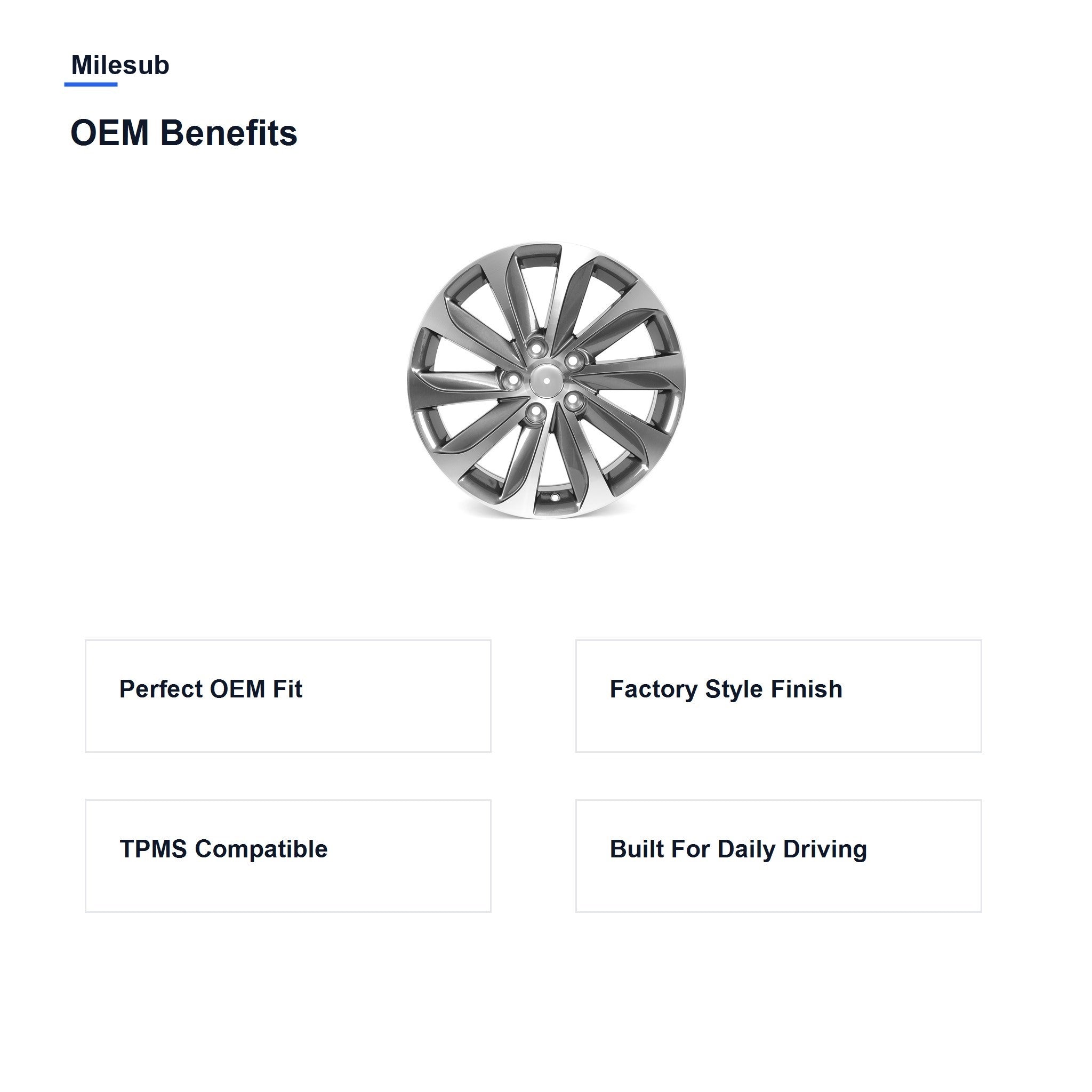 Milesub 17" OEM Style Replacement Wheel for Hyundai Sonata 2015-2017 - OEM Benefits