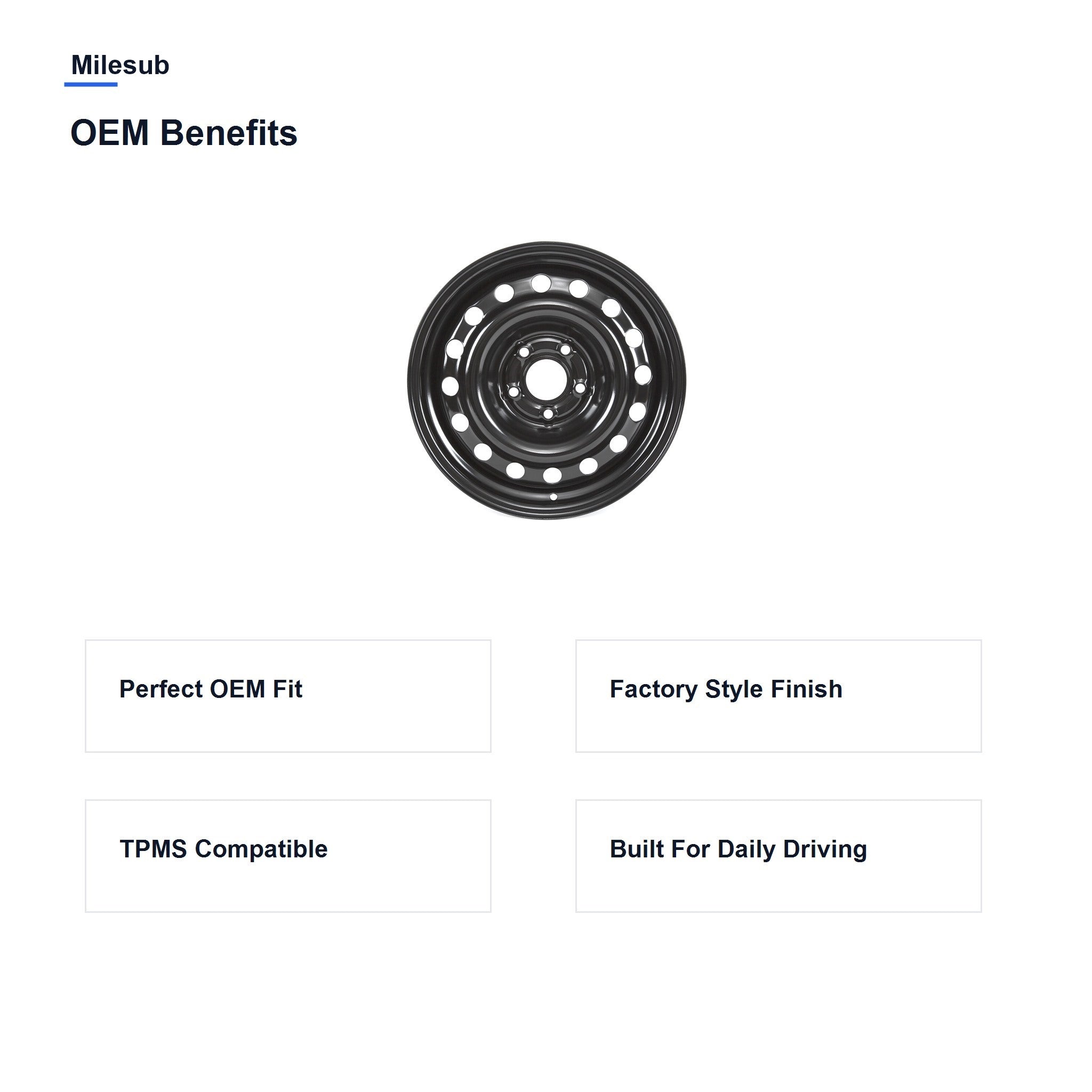 Milesub 16" OEM Style Replacement Wheel for Nissan Altima 2019-2023 - OEM Benefits
